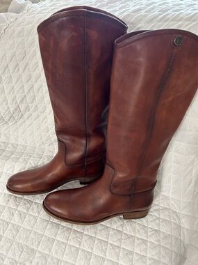 Frye Cognac Leather Tall Boots